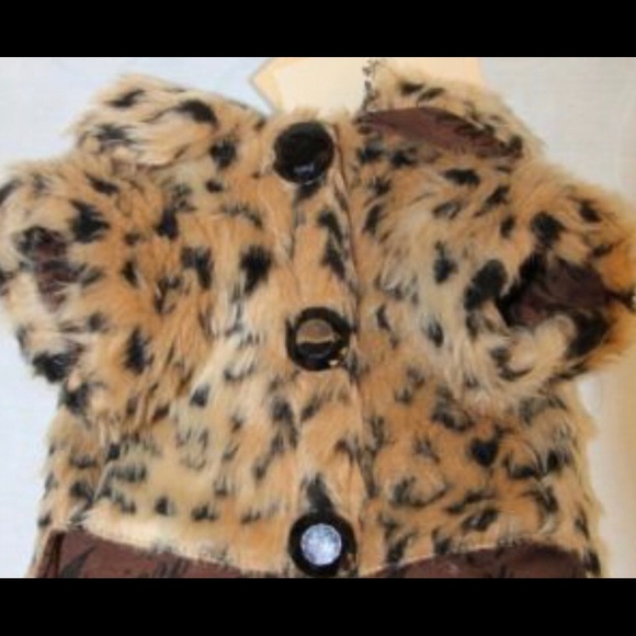 couture Doggie pet leopard coat jacket fur dog